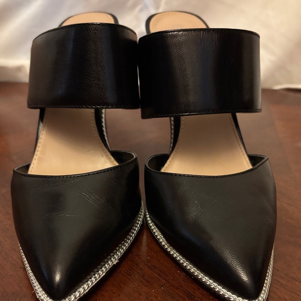 BCBGeneration Black Heels with Silver Metallic Detail - Picture 5 of 9